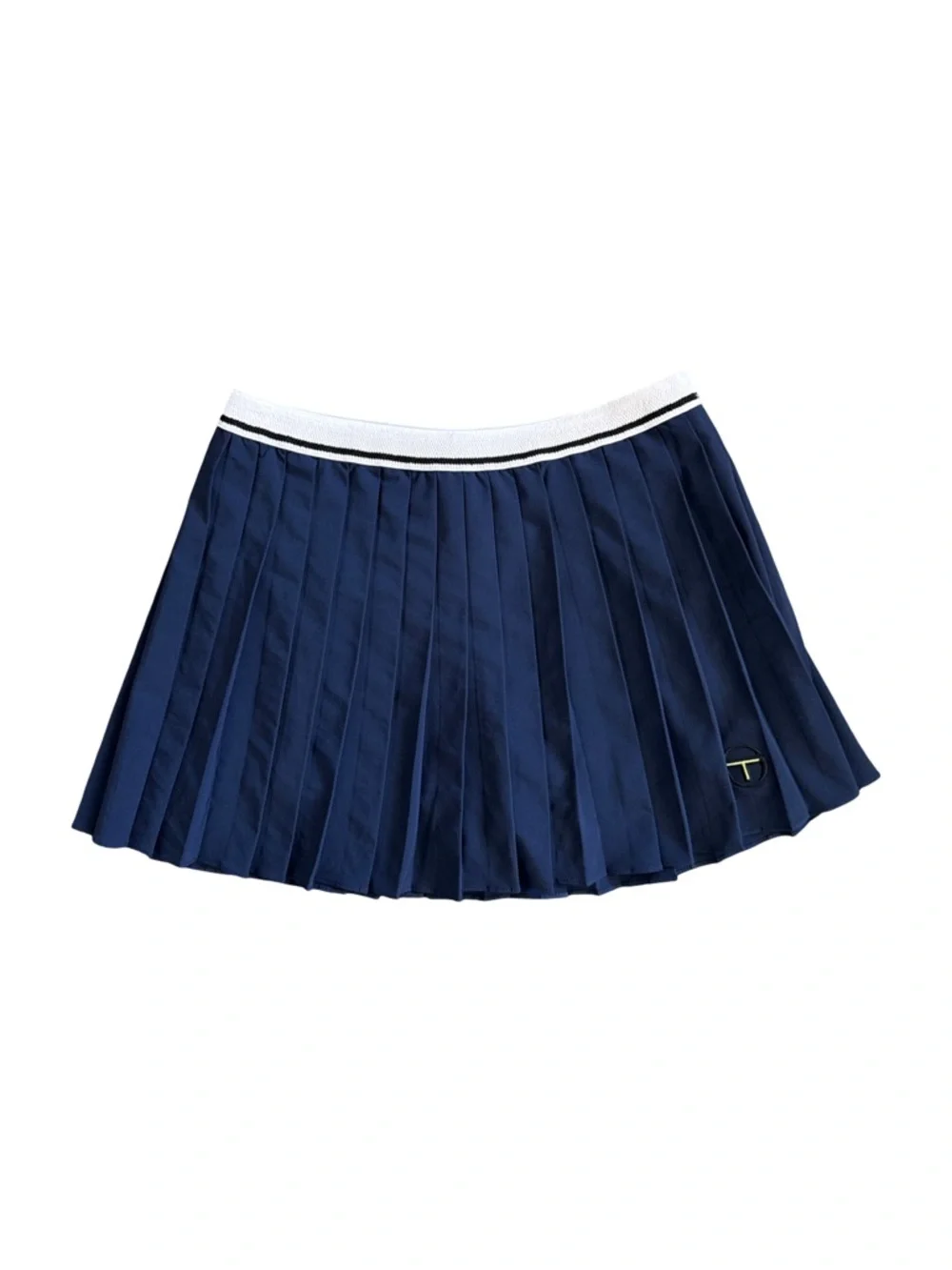 Sergio‎ Tacchini Vigentino Tennis Skort Navy Blue Pleated White Stripe Waist XS